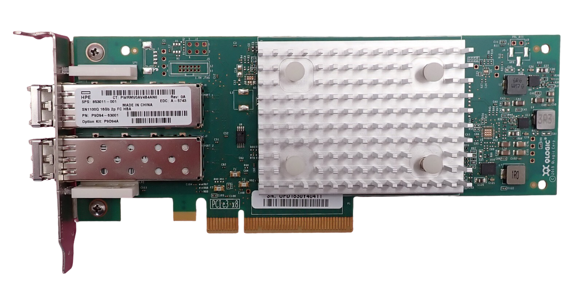 HPE StoreFabric SN1100Q Dual Port 16Gb FC Host Bus Adapter HBA P9D94A 853011-001