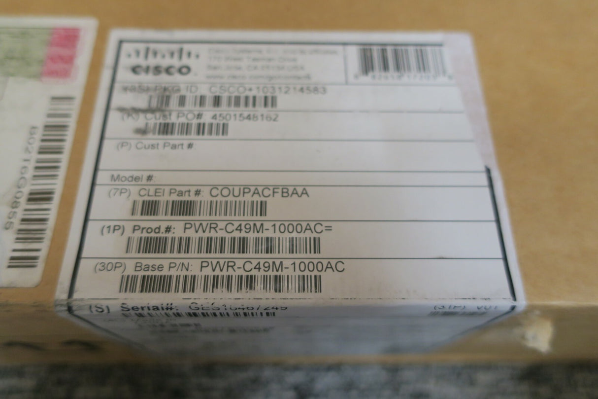 NEW CISCO PWR-C49M-1000AC 1000 Watts AC Power Supply Catalyst 4900M Switch