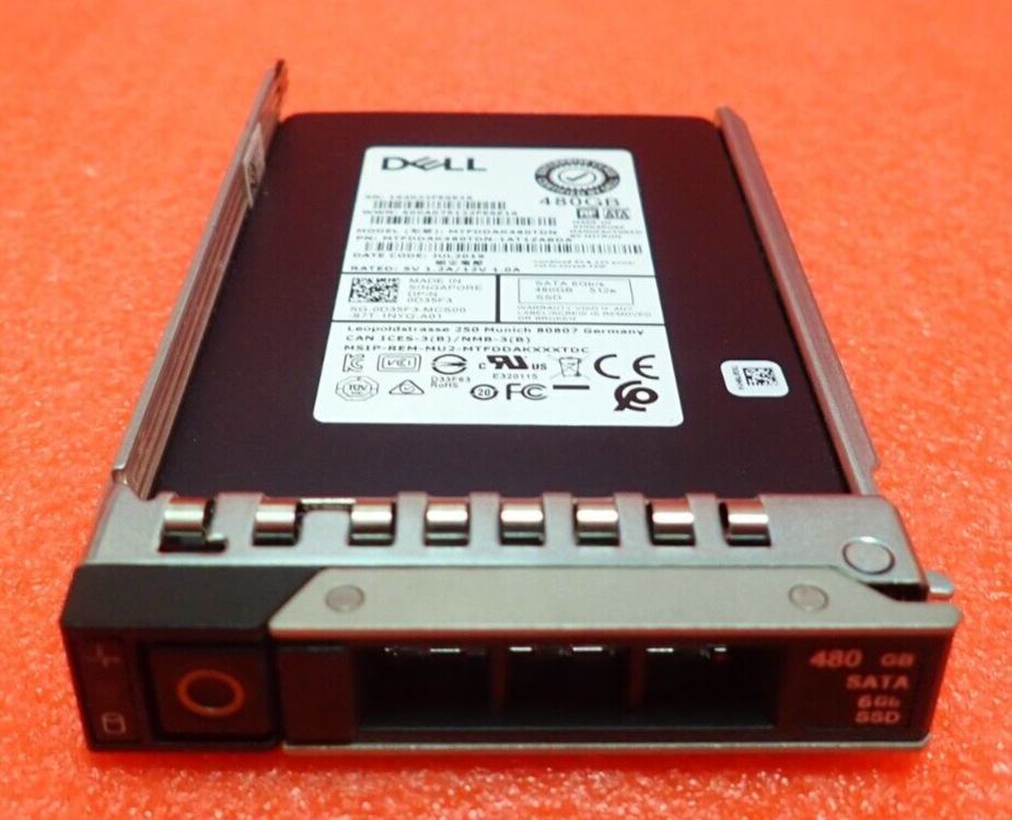 Dell 480GB SATA 2.5" 6Gb/s Enterprise Solid State Drive SSD MTFDDAK480TDN D35F3