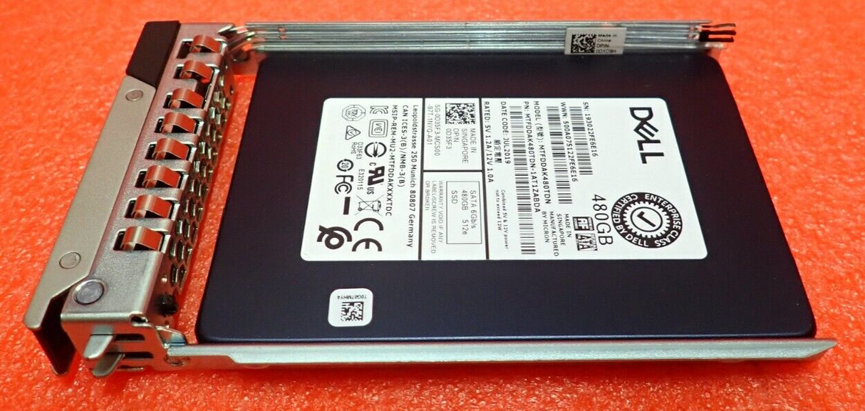 Dell 480GB SATA 2.5" 6Gb/s Enterprise Solid State Drive SSD MTFDDAK480TDN D35F3