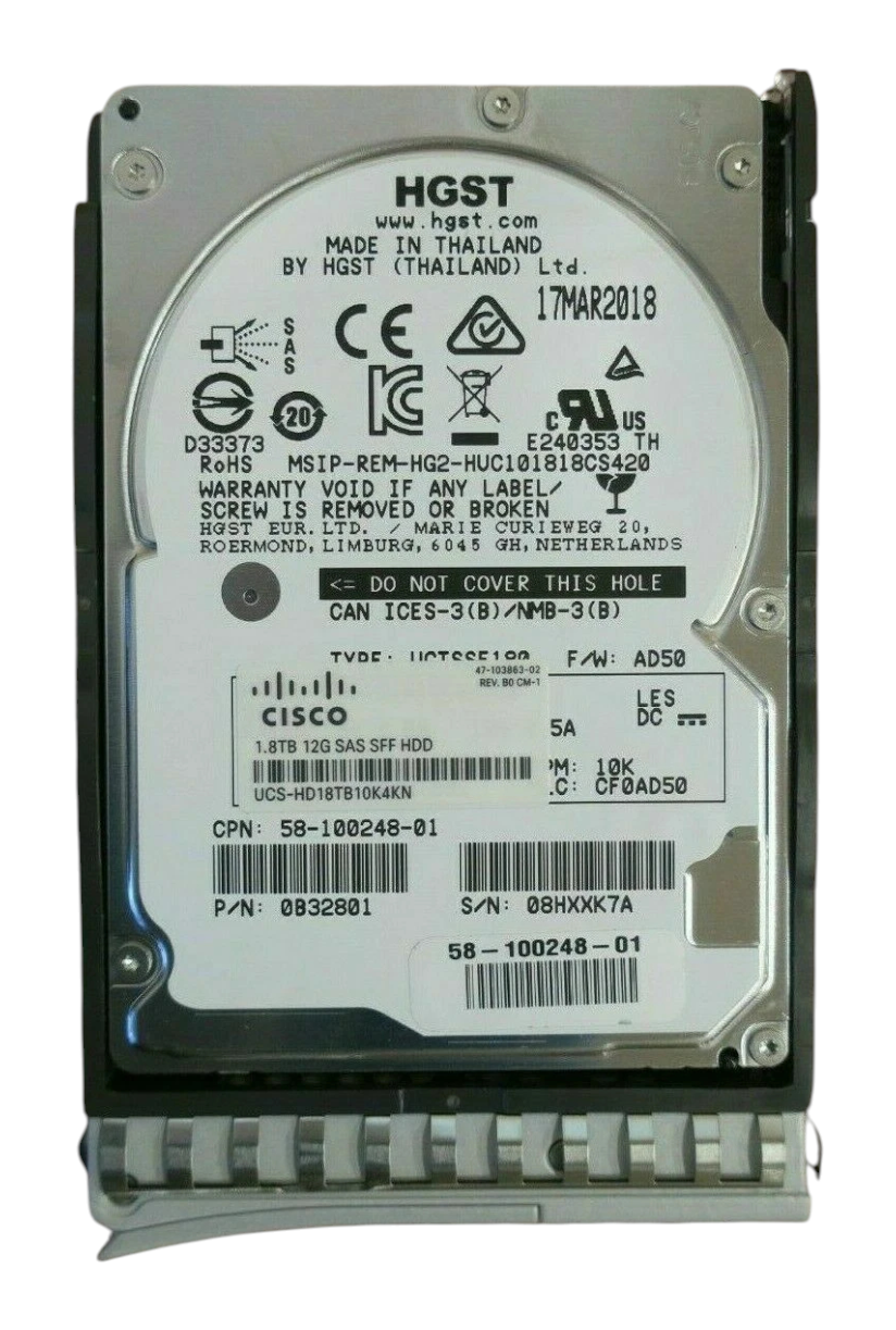 Cisco UCS-HD18TB10K4KN 1.8TB 10k 2.5" SAS 12G Hard Drive Disk HDD with caddy