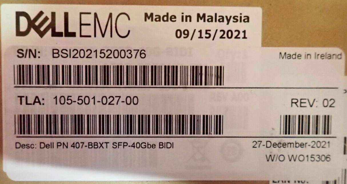 NEW Dell QSFP-40G-BIDI 40GBASE-SR QSFP+ FC LC MMF 150m Transceiver Module XW7J0