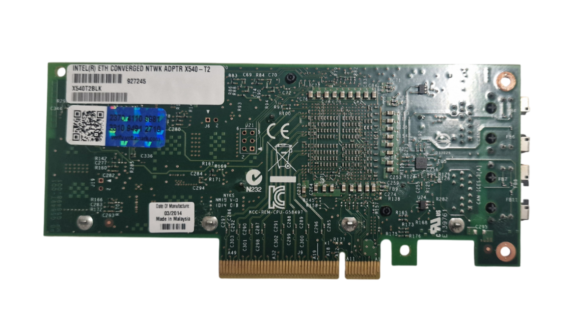 Intel X540-T2 Dual Port 10GbE Base-T RJ-45 Converged Network Adapter X540T2BLK