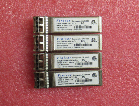 4x Finisar FTLF8528P3BCV-QL 8Gb 850NM Fiber Channel SW SFP Optical Transceiver