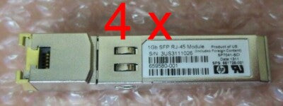 4 x HP 1Gb SFP RJ-45 Plug-In Transceiver Module 661726-001 659580-001