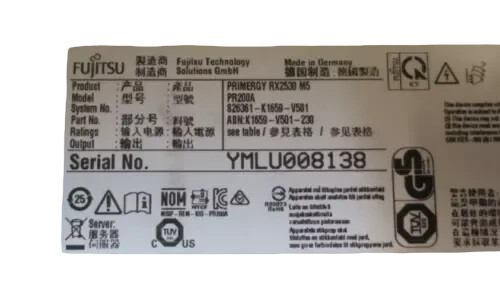 Fujitsu Primergy RX2530 M5 1-2 Scalable CPU 24-DIMM 10x SATA/NVMe 1U CTO Server