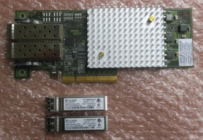 Brocade 18602 Dual Port 16Gbps Host Bus Adapter HBA 80-1006037-02 + 2x 10Gb SFP