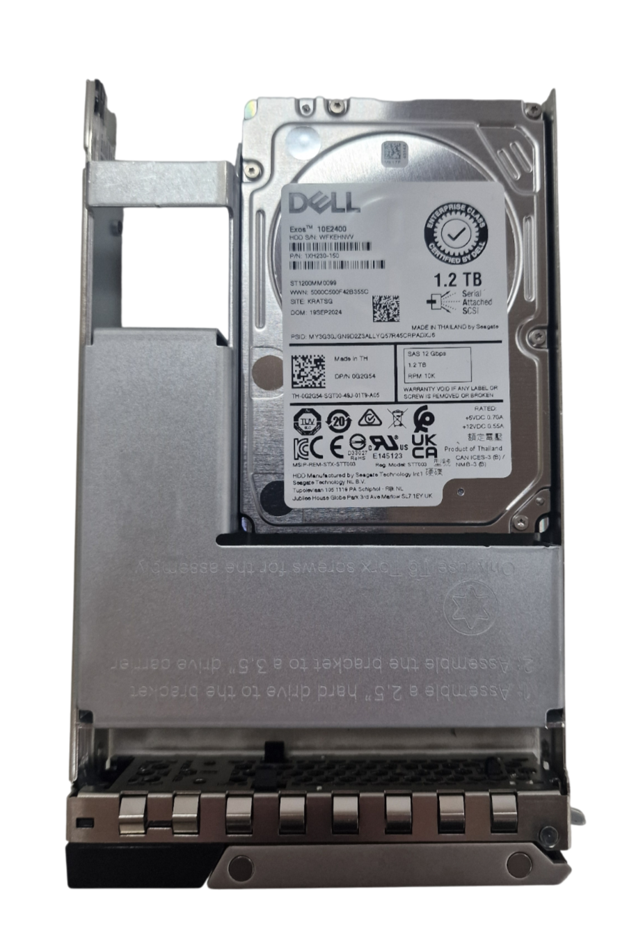 Dell 1.2TB 10K SAS 12Gb/s 512N 2.5" Server Hard Drive HDD + Caddy - G2G54