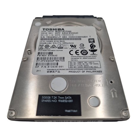 HP 500GB SATA 6G 7.2K 32MB 2.5" HDD Hard Drive 916852-001