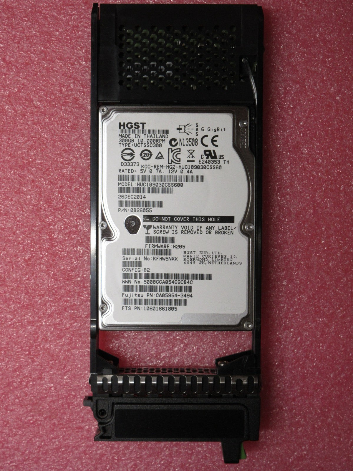 Fujitsu Eternus 300GB 10K 2.5" 6G SAS CA05954-3494 10601861805 HDD CA07339-E501