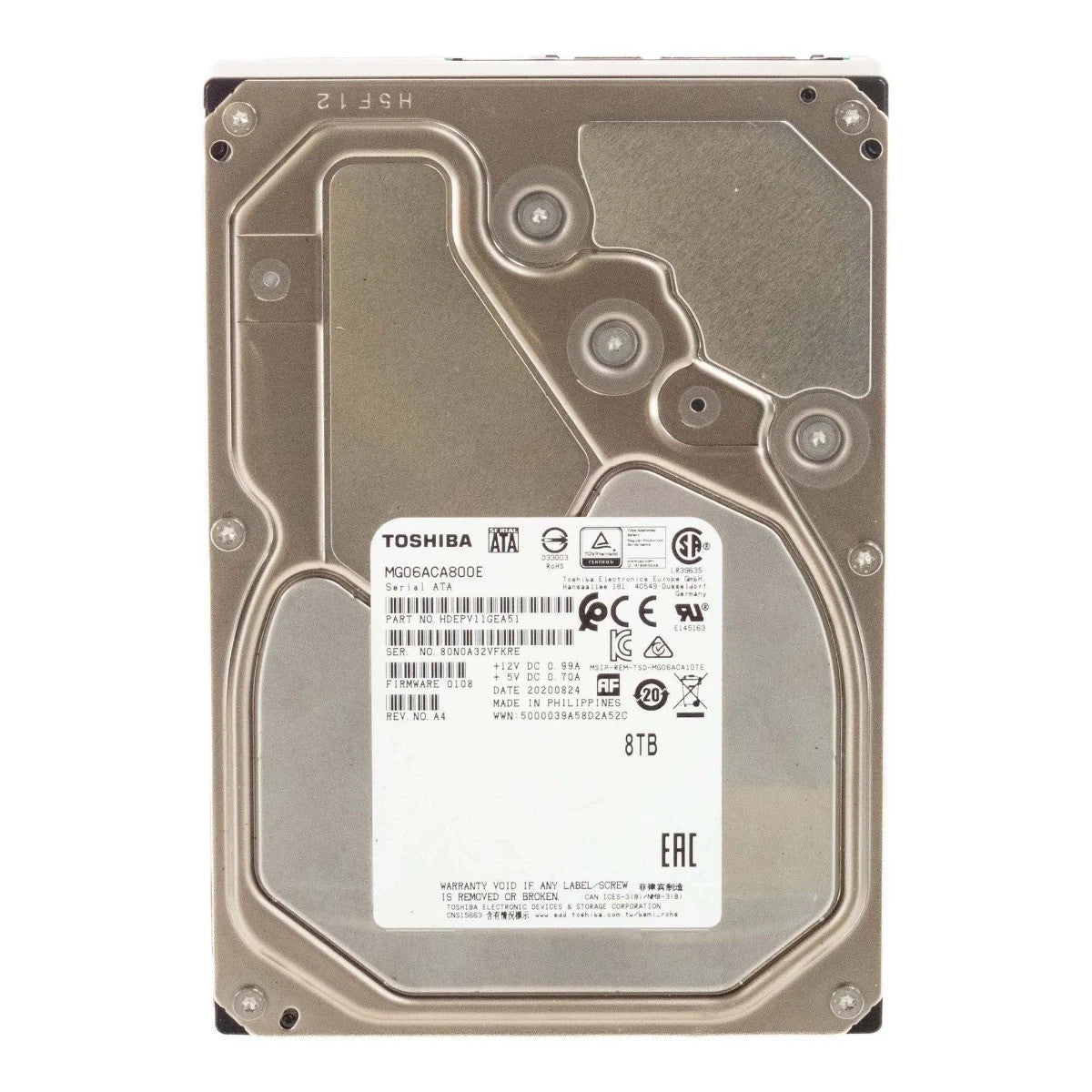 Toshiba 8TB 7.2K SATA 6G 3.5" 256MB Enterprise Hard Drive HDD MG06ACA800E