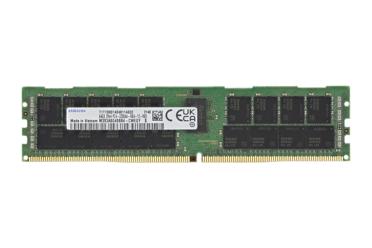 Samsung 64GB 2Rx4 PC4-3200AA DDR4-25600 ECC RDIMM Memory M393A8G40BB4-CWE