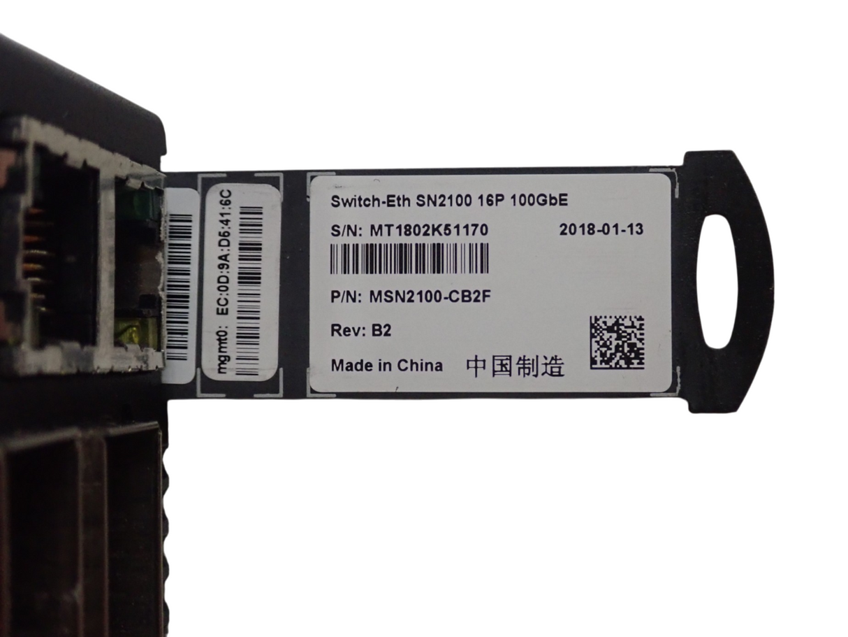 Mellanox SN2100 16x 100GbE QSFP28 P2C 1U Open Ethernet Switch MSN2100-CB2F