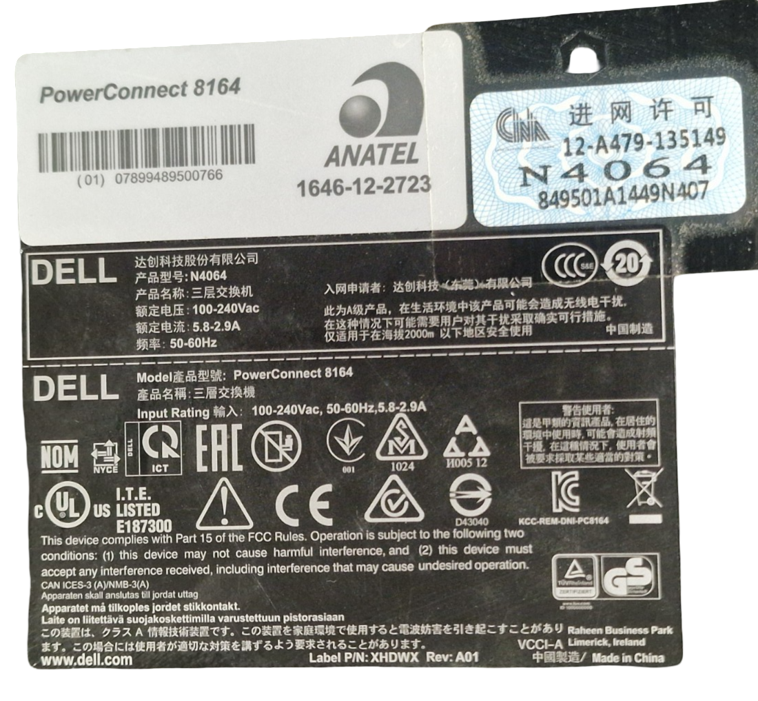 Dell PowerSwitch N4064 48x 10G RJ45 +2x 40G QSFP+ Managed Layer 3 Switch OS6