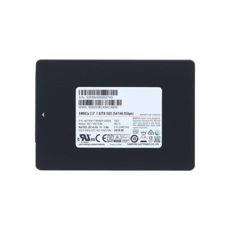 Samsung 1.92TB SATA 6G 2.5" MU SM863A Series SSD MZ7KM1T9HMJP-00005