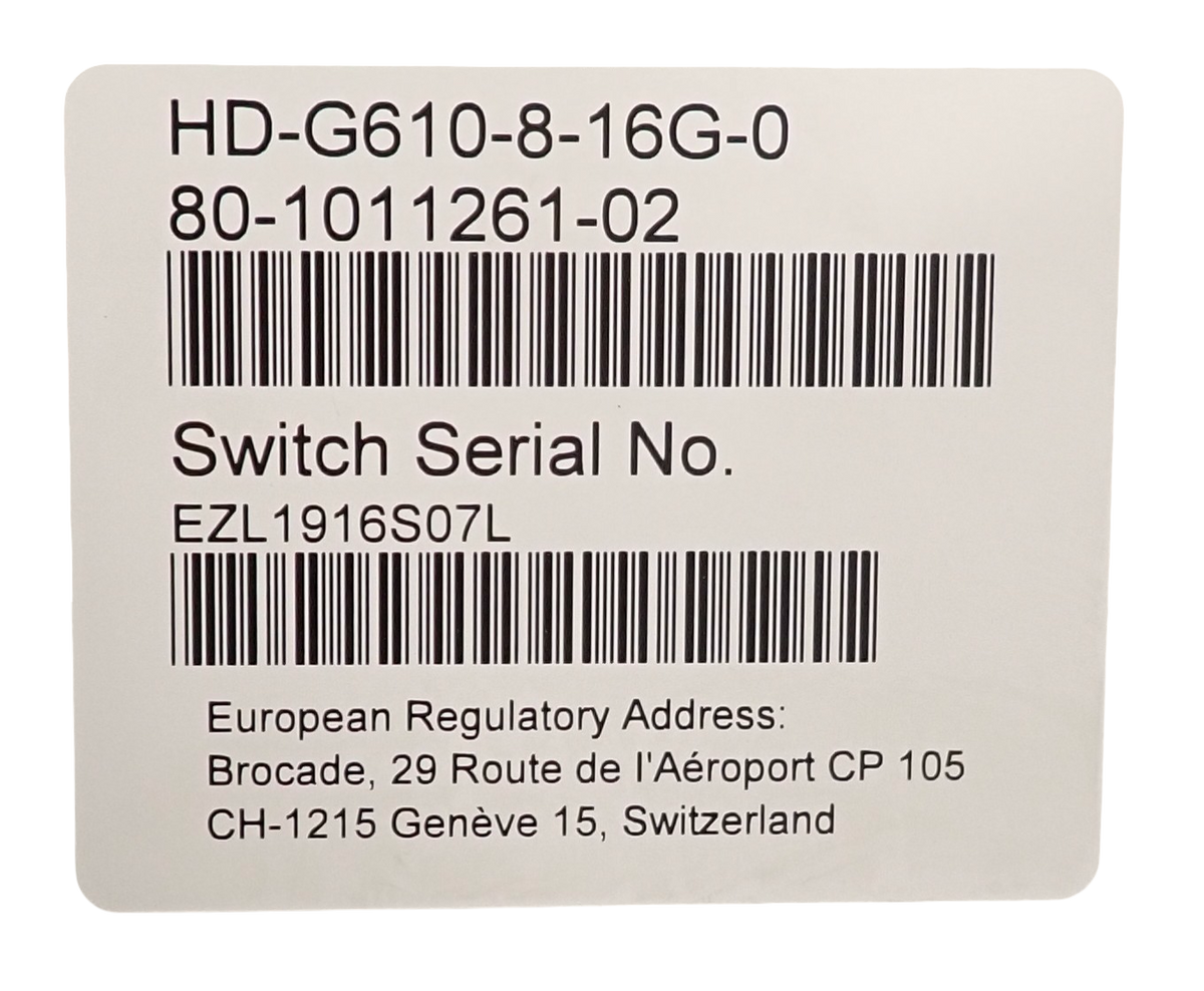 Brocade G610 24x 32Gb SFP+ Port 8-Active Fibre Channel Switch HD-G610-8-16G-0
