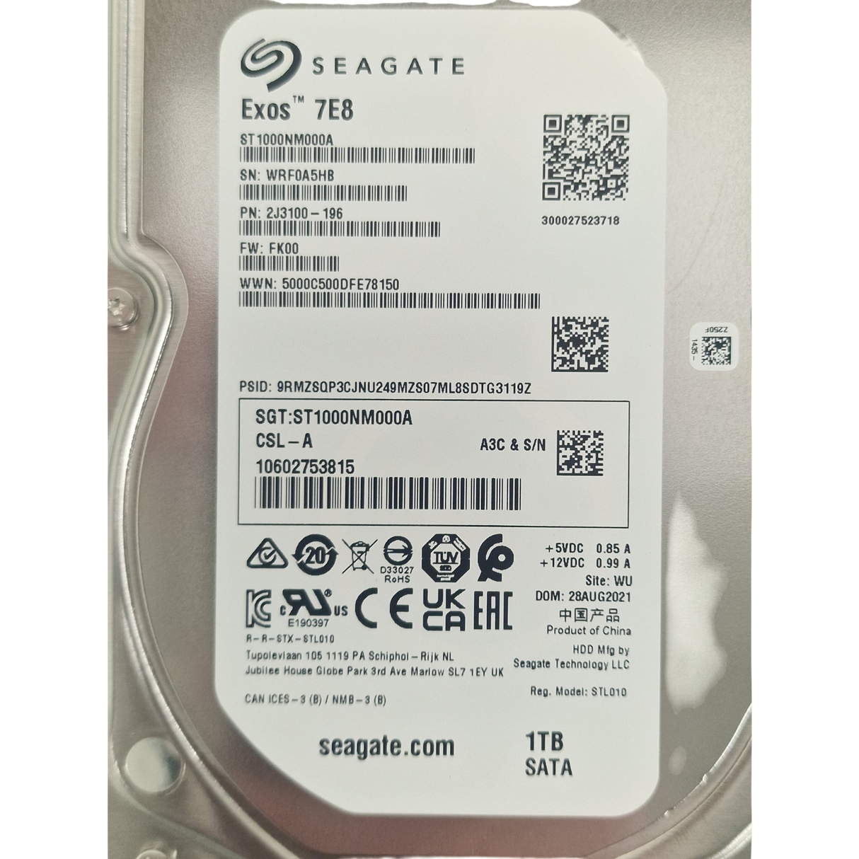 Fujitsu 1TB 7.2K 6G SATA 2.5" Hot Plug HDD S26461-F3951-L100
