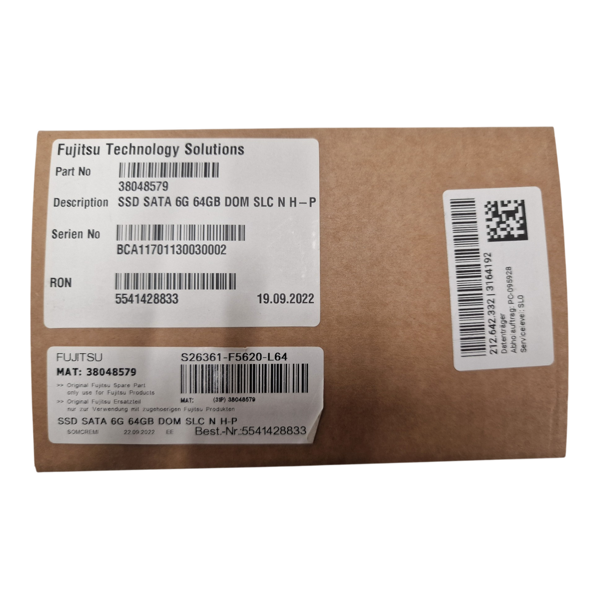 New Fujitsu 64GB SATA DOM SSD 6G SLC Internal Server SSD S26361-F5620-L64