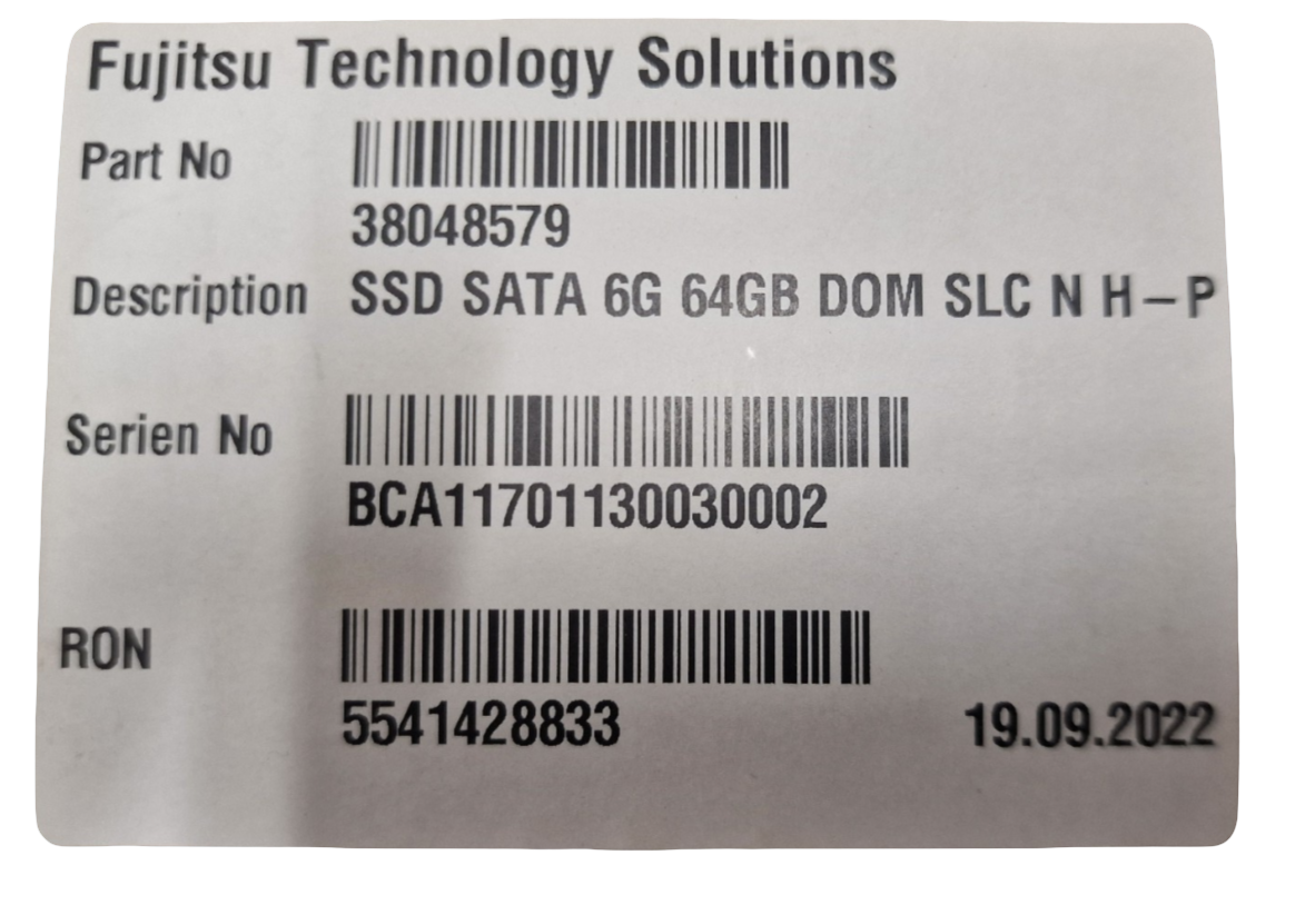 New Fujitsu 64GB SATA DOM SSD 6G SLC Internal Server SSD S26361-F5620-L64