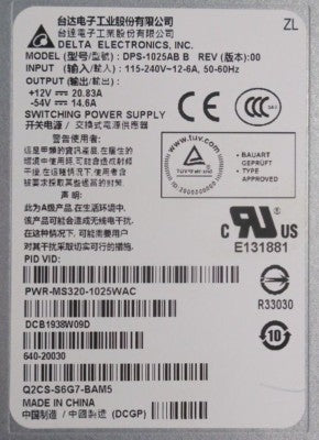 Cisco Meraki MS320-48FP Power Supply PSU PWR-MS320-1025WAC 48LP MS350