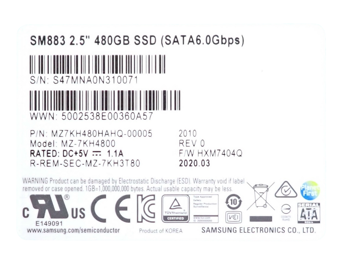 NEW Fujitsu 480GB SATA 6G Mixed-Use 2.5" Solid State Drive SSD S26361-F5675-L480