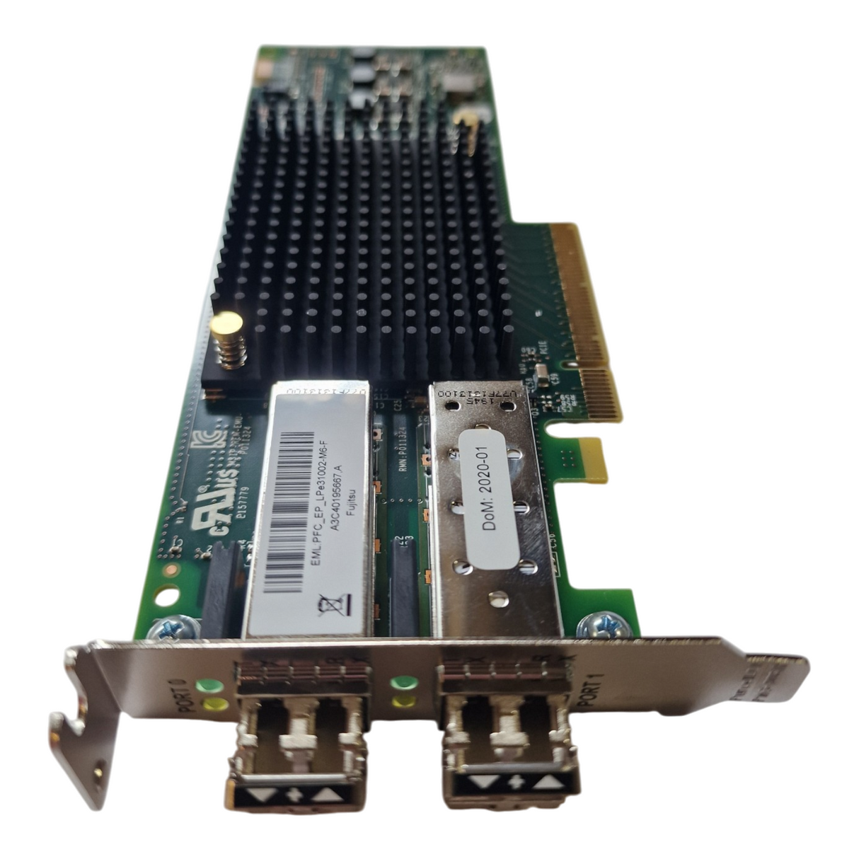 New Fujitsu LPe31002 2x 16Gb FC Host Bus Adapter HBA + 2x SFP S26361-F5596-L502