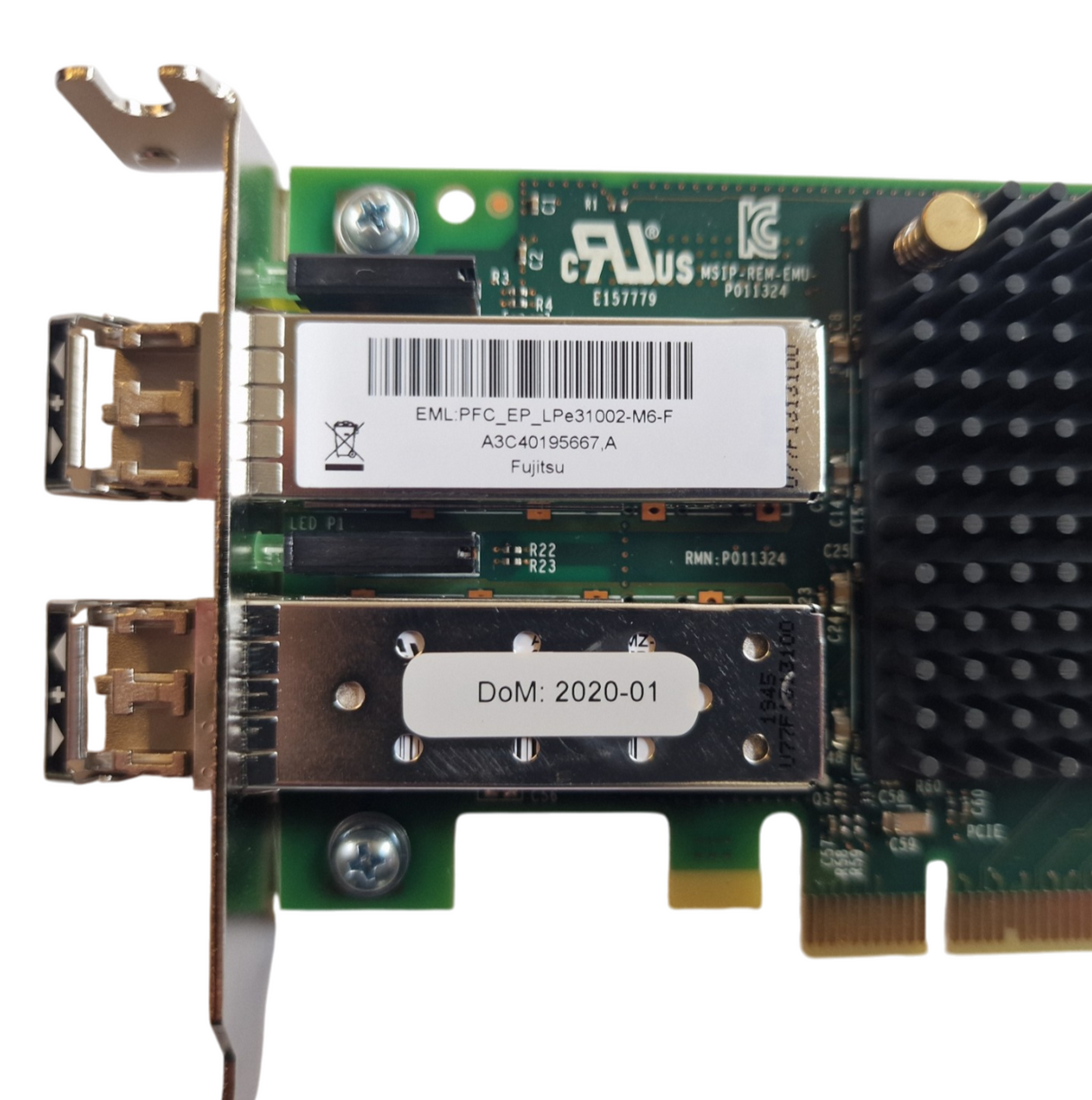 New Fujitsu LPe31002 2x 16Gb FC Host Bus Adapter HBA + 2x SFP S26361-F5596-L502
