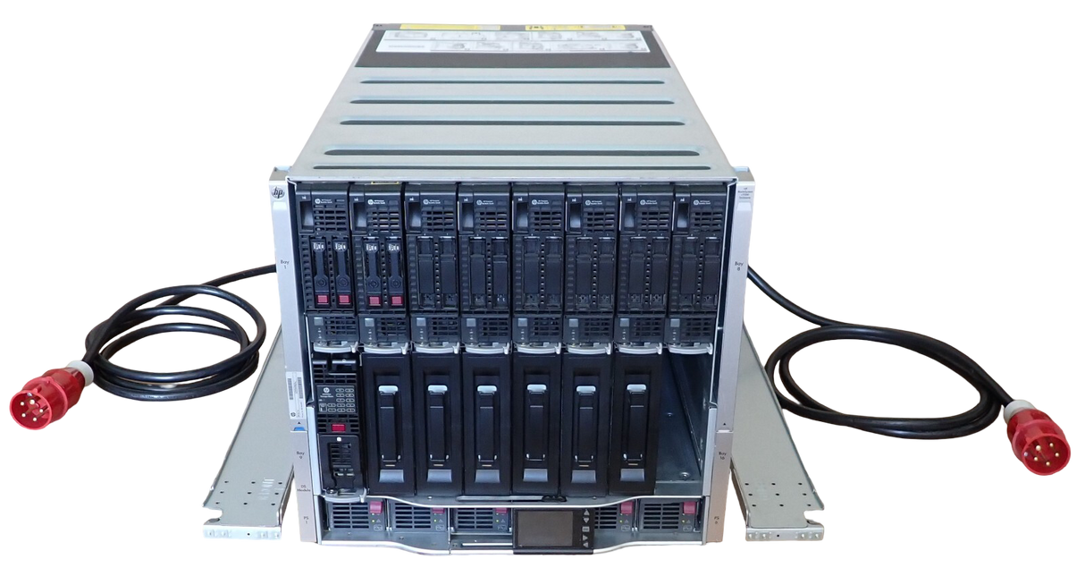 HP BladeSystem C7000 G3 3PH Chassis 8x BL460c Gen8 with Spec + 1x D2220sb Blades