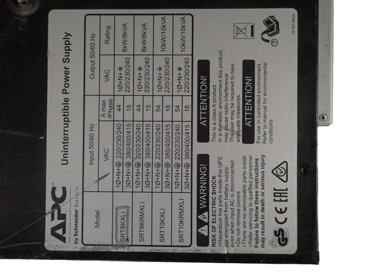 APC Smart-UPS SRT 8000VA RM UPS SRT8KRMXLI Rack Mount UPS
