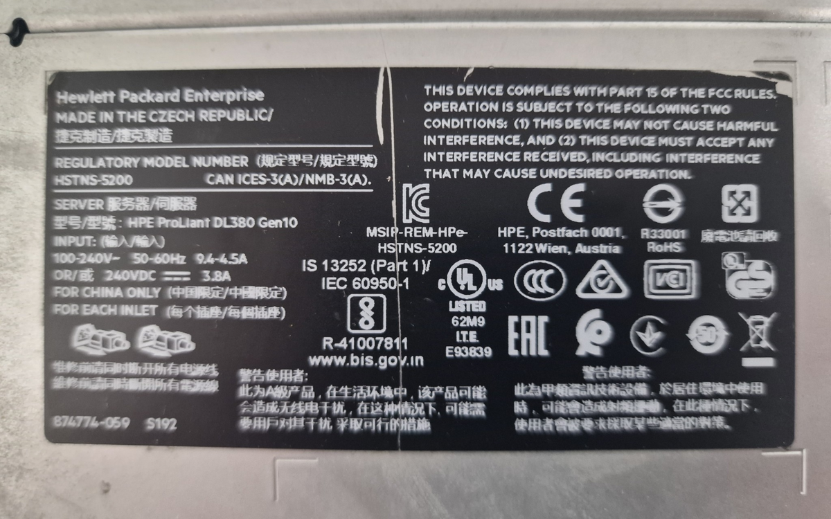 HPE ProLiant DL380 GEN10 CTO 2x Scalable CPU 24-DIMM 4x SAS/SATA Bay 2U Server