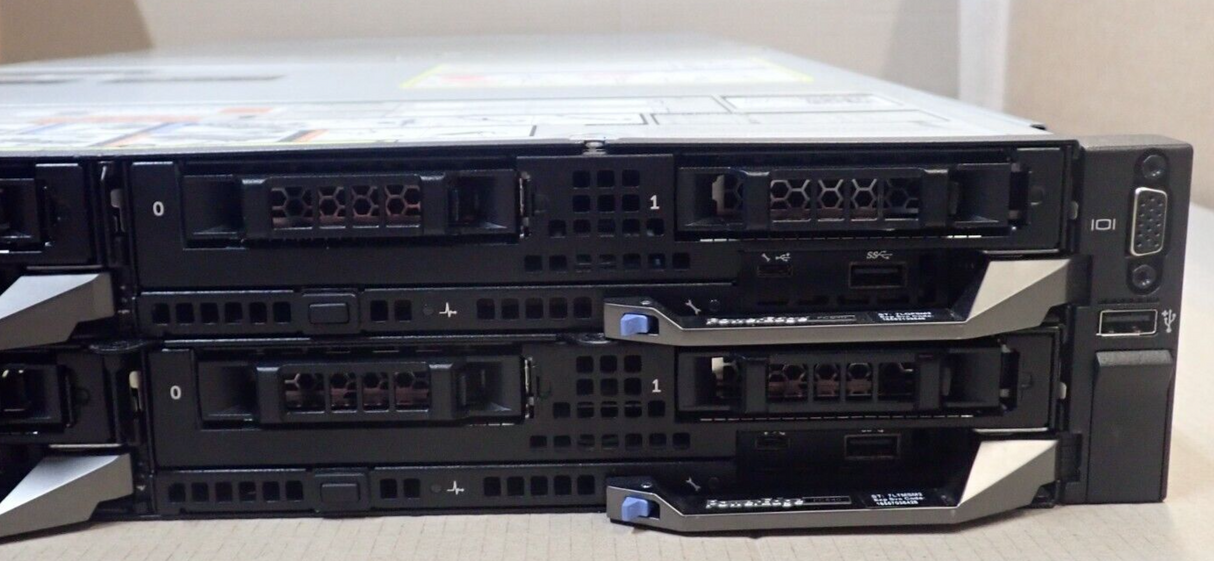 Dell PowerEdge FX2S Switched 4-Node Rack Chassis + 4x FC640 NVMe Blade Servers