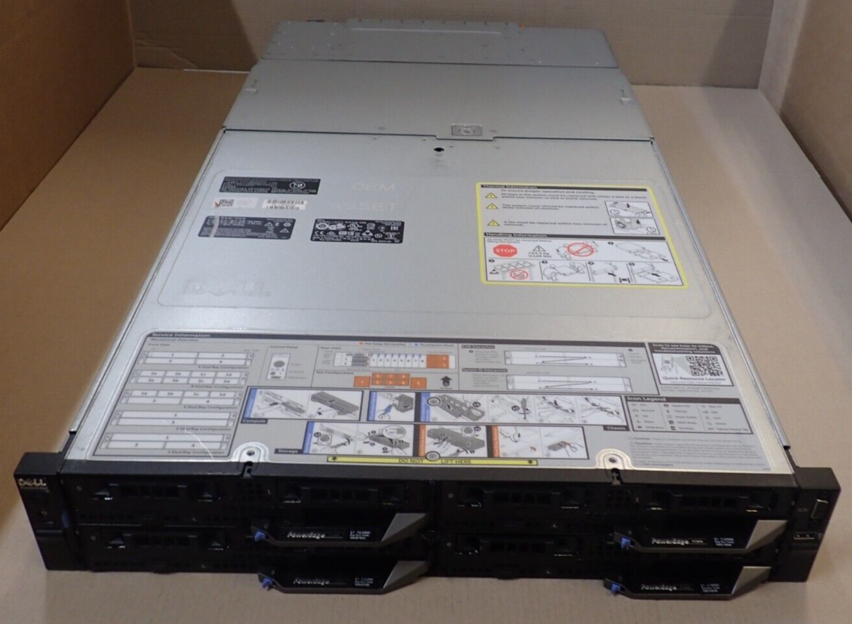 Dell PowerEdge FX2S Switched 4-Node Rack Chassis + 4x FC640 NVMe Blade Servers