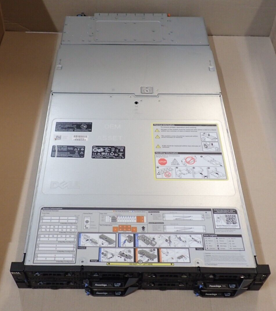 Dell PowerEdge FX2S Switched 4-Node Rack Chassis + 4x FC640 NVMe Blade Servers