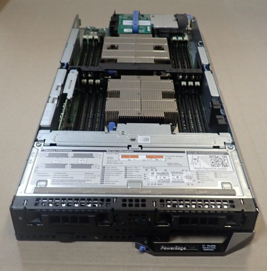 Dell PowerEdge FC640 2x 12C Gold 6126 192GB RAM 2x 480GB SSD 2-Bay Blade Server
