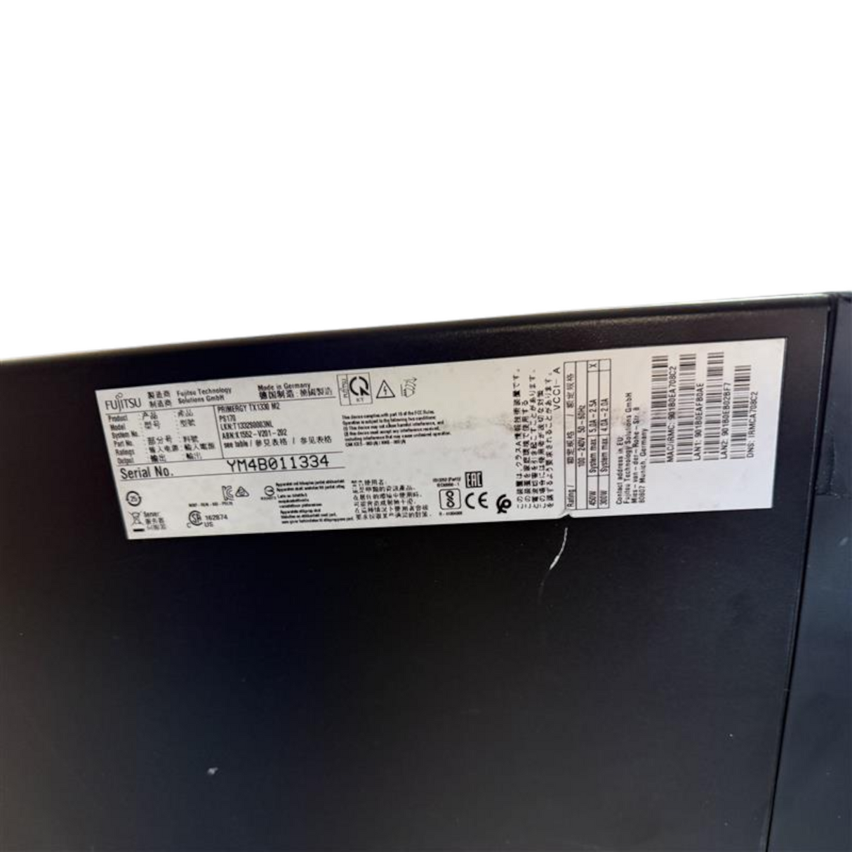 Fujitsu Primergy TX1330 M2 1x Intel CPU 4-DIMM 4xLFF Bay 2x PSU CTO Tower Server