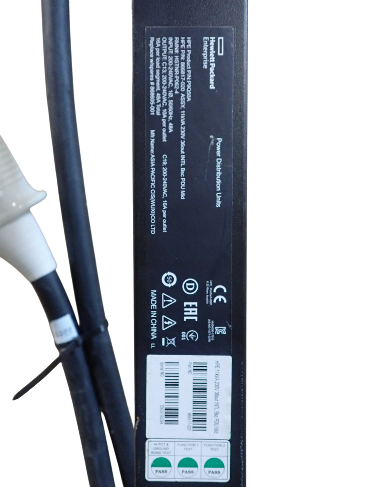 HPE G2 P9Q50A 30xC13 9xC19 1Ph 11kVA 48A 240V Rack 0U PDU 866817-020 868605-001