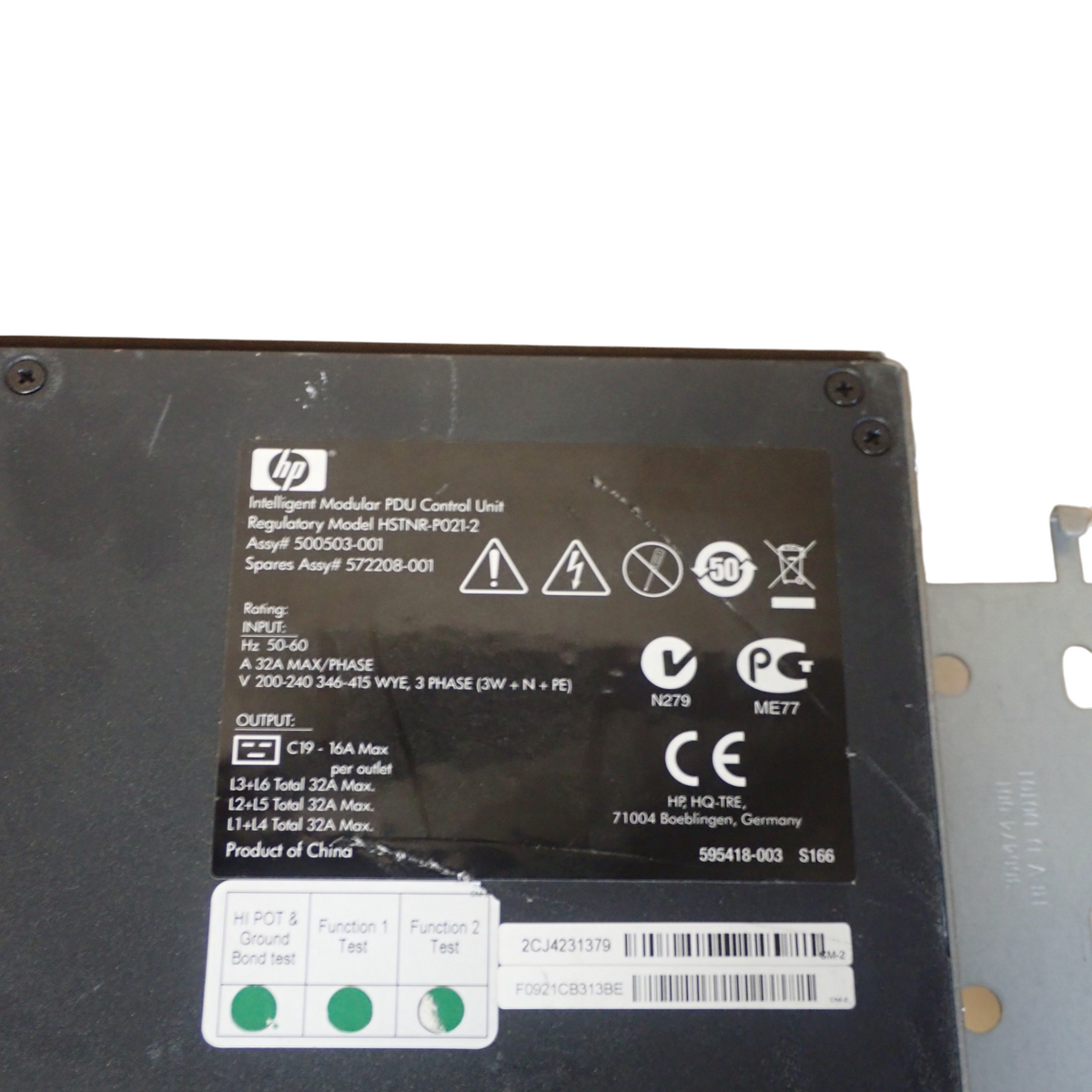 HP Intelligent Modular PDU Control Unit 6xC19 240V 3Ph 415V 32A 1U 572208-001