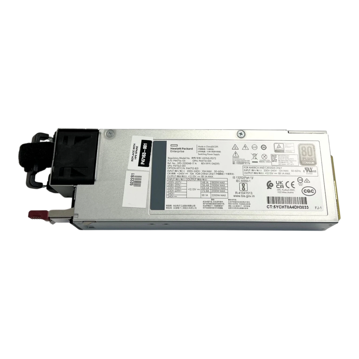 HPE Proliant G11 G12 1800W-2200W Flex Slot Titanium 96% Hot Plug PSU P44712-B21