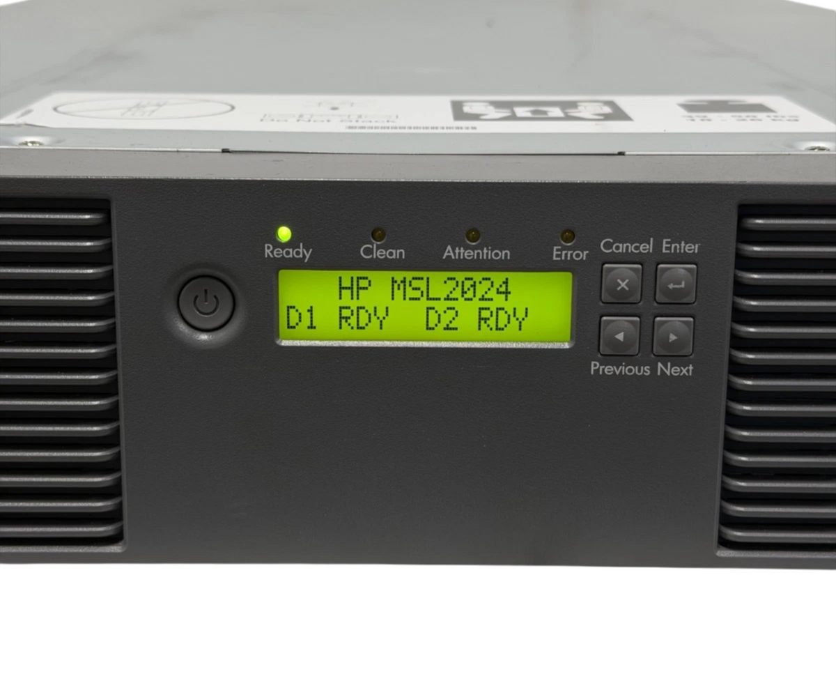 HPE StorageWorks MSL2024 24-Slot Tape Library 407351-001 + 2x LTO-7 SAS Drives