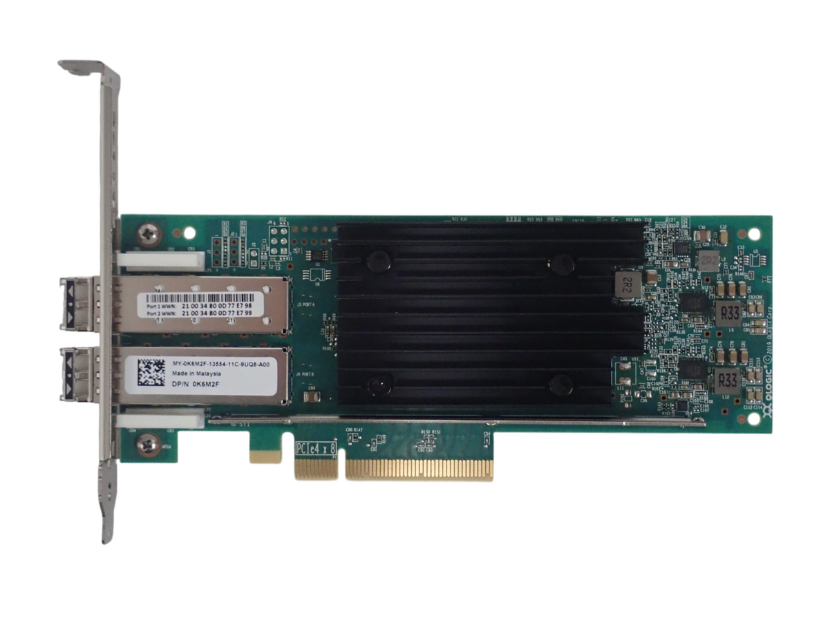 Dell QLogic QLE2772NL-DEL Enhanced Dual Port 32Gb FC SFP+ HBA PCIe 4.0 K6M2F