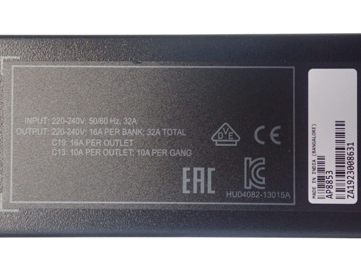 APC AP8853 7.4kW 230V 36x C13 6x C19 32A 1Ph Power Distribution Unit 0U Rack PDU