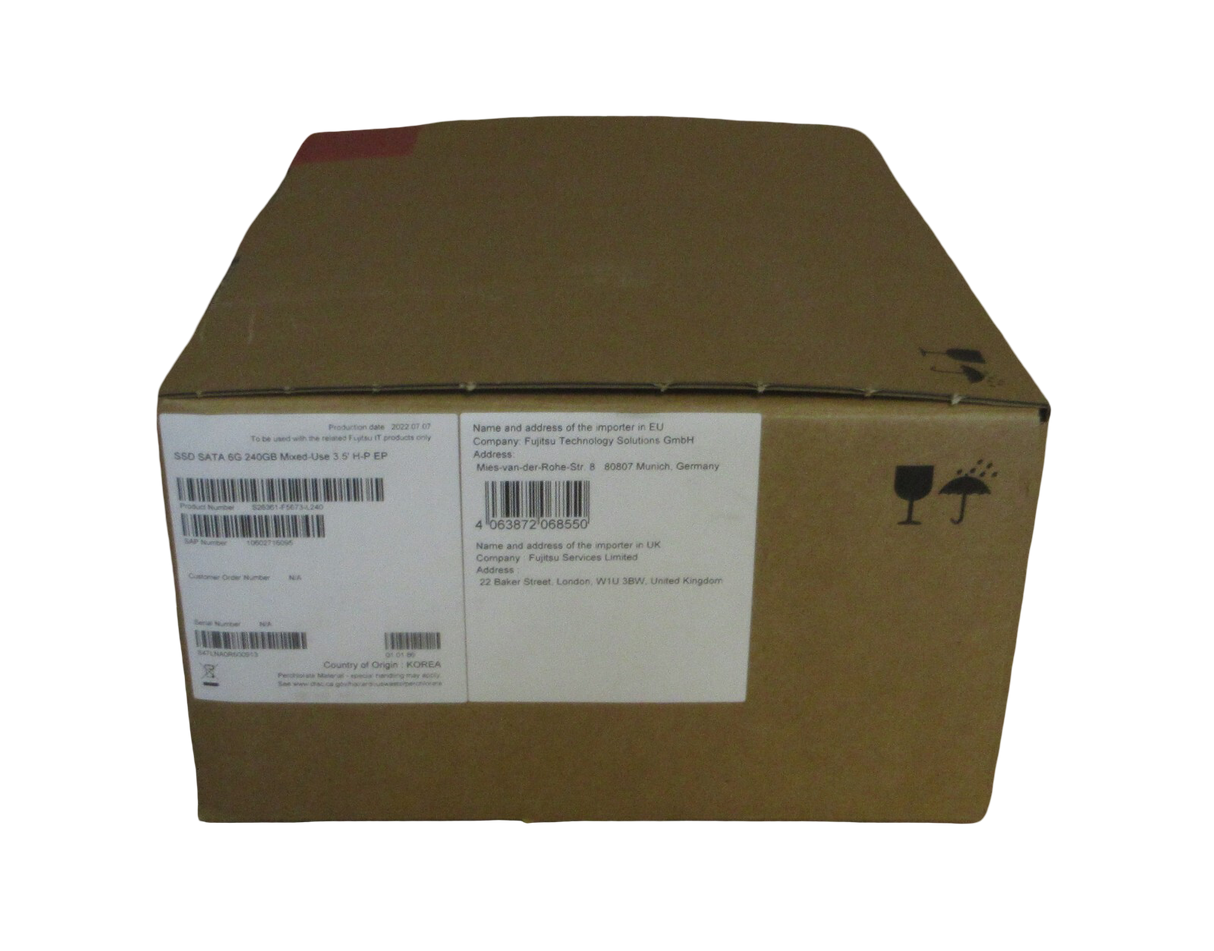 NEW Fujitsu 240GB 2.5" SATA 6G RI SSD In 3.5" Hot-Plug Caddy S26361-F5700-L240