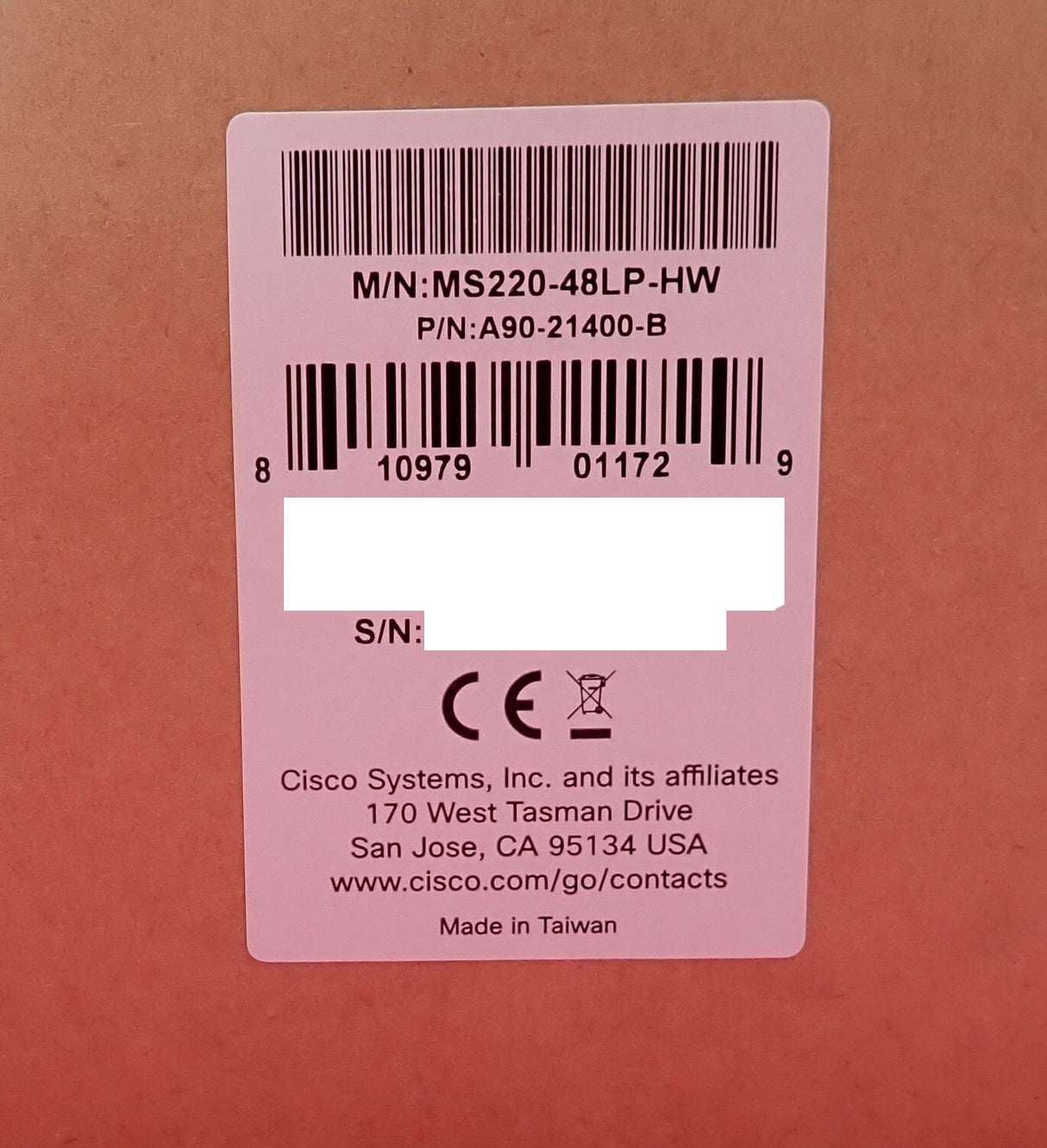 NEW Cisco Meraki MS220-48LP-HW 48x 1GE POE+ 4x 1G SFP 1U Cloud Switch UNCLAIMED