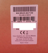 NEW Cisco Meraki MS220-48LP-HW 48x 1GE POE+ 4x 1G SFP 1U Cloud Switch UNCLAIMED