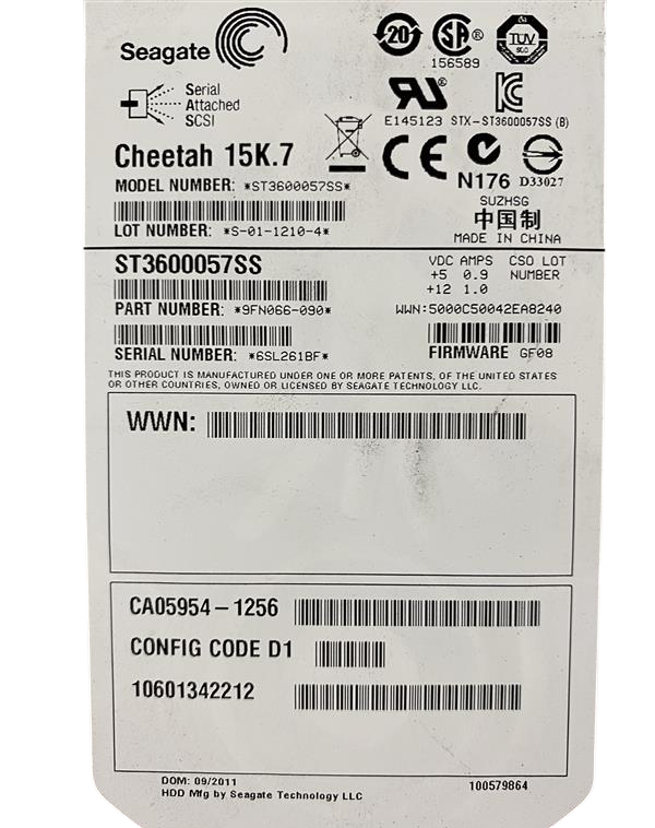 Fujitsu 600GB 15K 6G SAS LFF 3.5" Enterprise HDD CA07339-E103 ST3600057SS