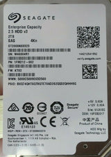 Seagate 2TB 7.2K SAS 12Gb/s 4Kn Enterprise 2.5" Hard Drive HDD ST2000NX0323