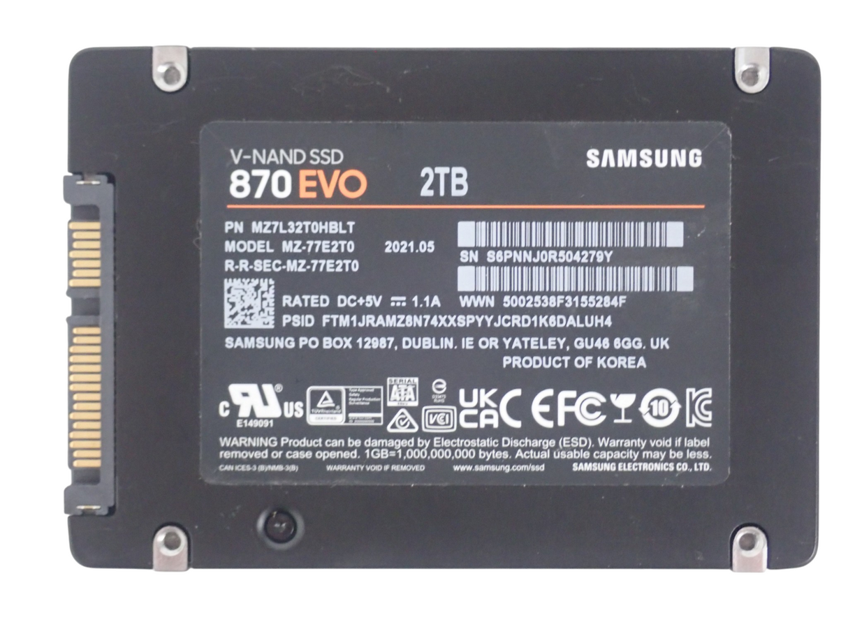 Samsung 870 EVO 2TB SATA 6Gb/s 2.5" RI TLC SSD Solid State Drive MZ7L32T0HBLT