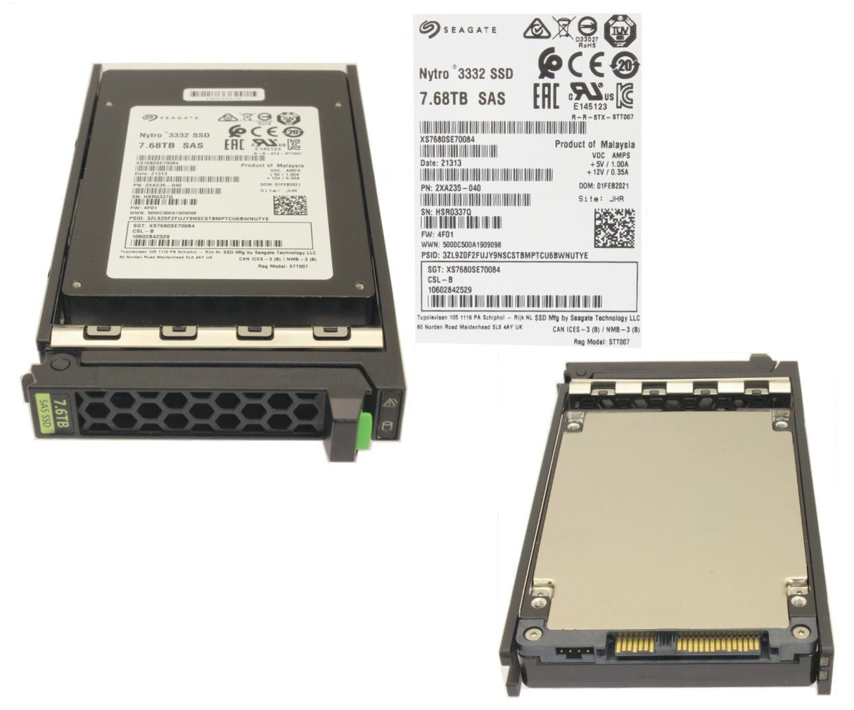 NEW Fujitsu Primergy 7.68TB SAS 12G 2.5" RI SSD S26361-F5844-L768 PYBSS76NNH