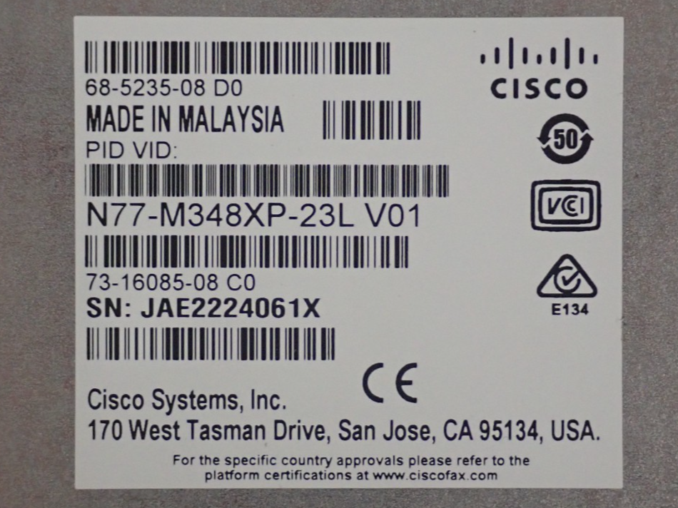 Cisco Nexus N77-M348XP-23L 7700 M3 Series 48-Port 10GbE Ethernet Switch Module
