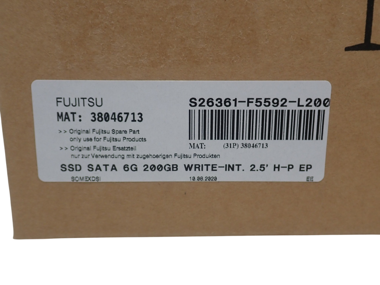 NEW Fujitsu 200GB SATA 6G Write Intensive 2.5" Hot-Plug SSD S26361-F5592-L200